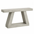 Table console 120 x 35 x 80 cm MDF effet béton gris structure piètement trapèze design rectangulaire